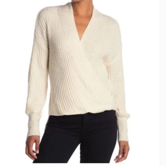 Max Studio Woman’s Ribbed Wrap Sweater Sz XS NWT - Picture 1 of 4